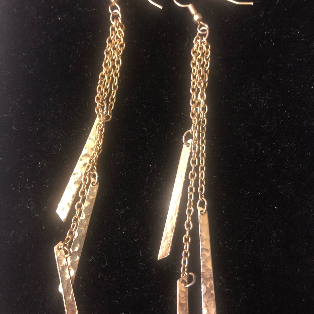 🌞 80s Vintage Super long (5”) fun earrings gold for pierced ears. Unique